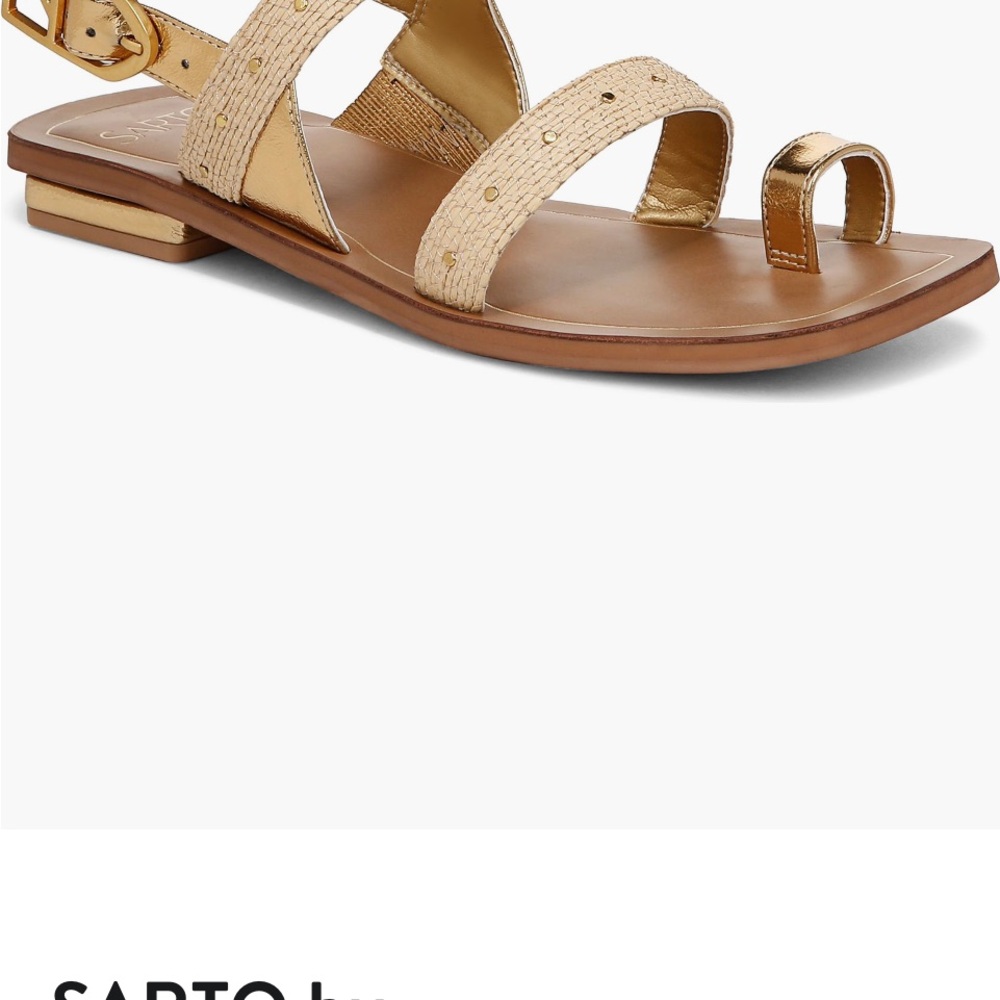 SARTO By Franco Sarto Gold and Tan Sandals